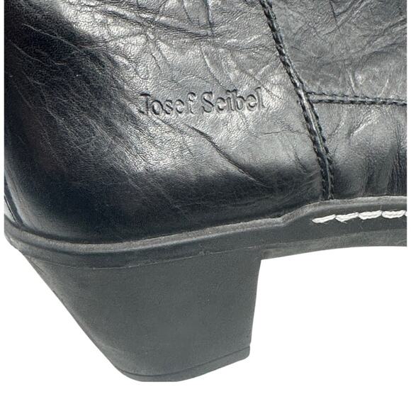 JOSEF SEIBEL women's black leather mid-calf boots - SIZE 11 - Picture 5 of 16